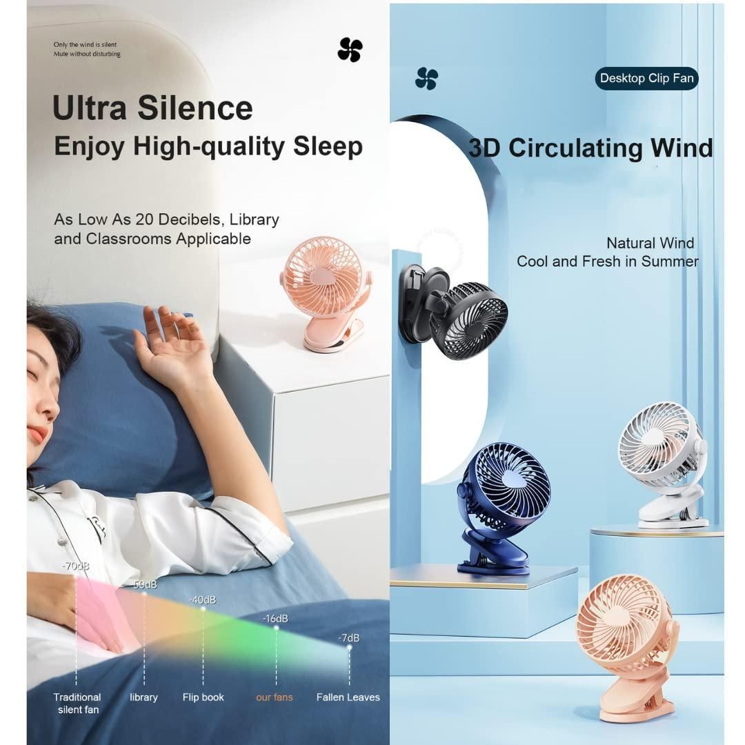 Silent Air Flow High-Power USB Portable Desk Fan